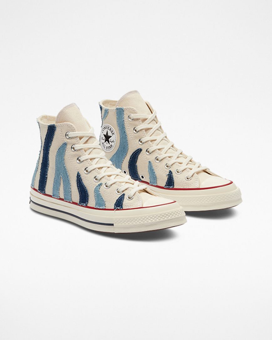 Men's Converse Chuck 70 Denim High Top Shoes Beige Blue | AU E69C5A
